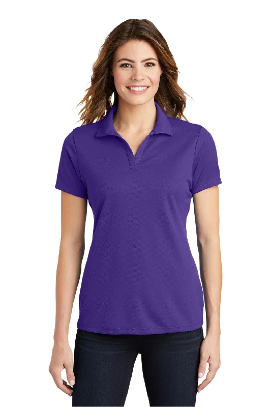 Celebrity Style Sport-Tek Womens RacerMesh Moisture Wicking Short Sleeve Polo Shirt - Purple