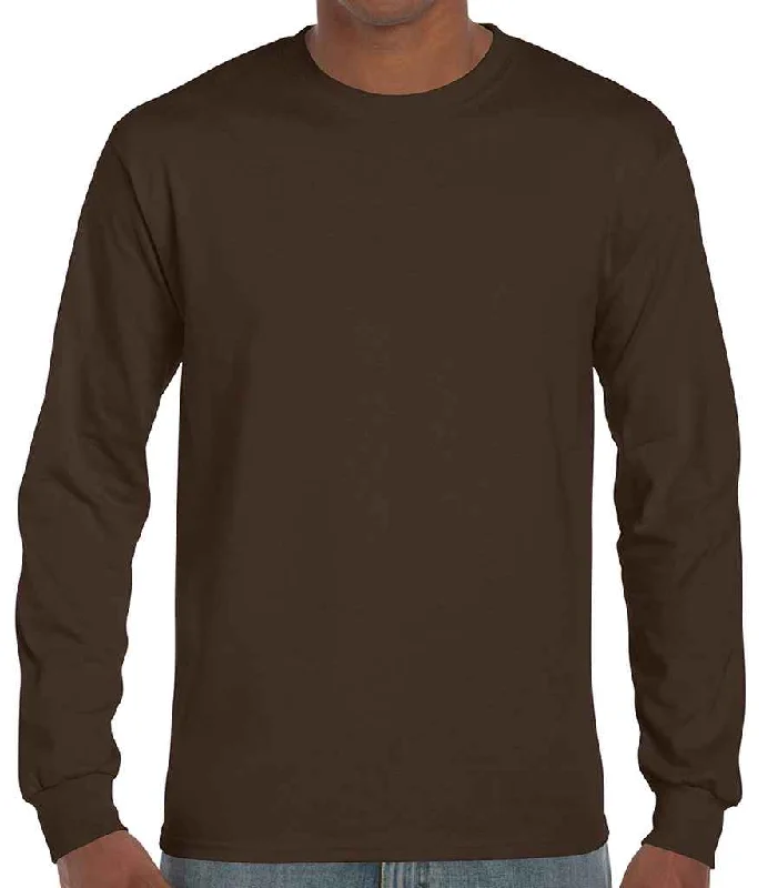 Elegant Design Gildan Ultra Cotton™ Long Sleeve T-Shirt | Dark Chocolate