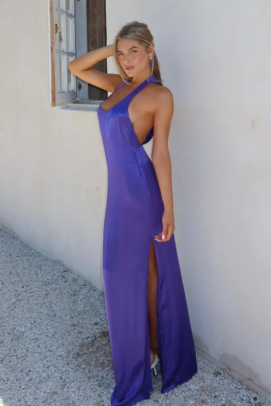 British Fashion Jacquelyn Racerback Maxi Dress - Deep Purple
