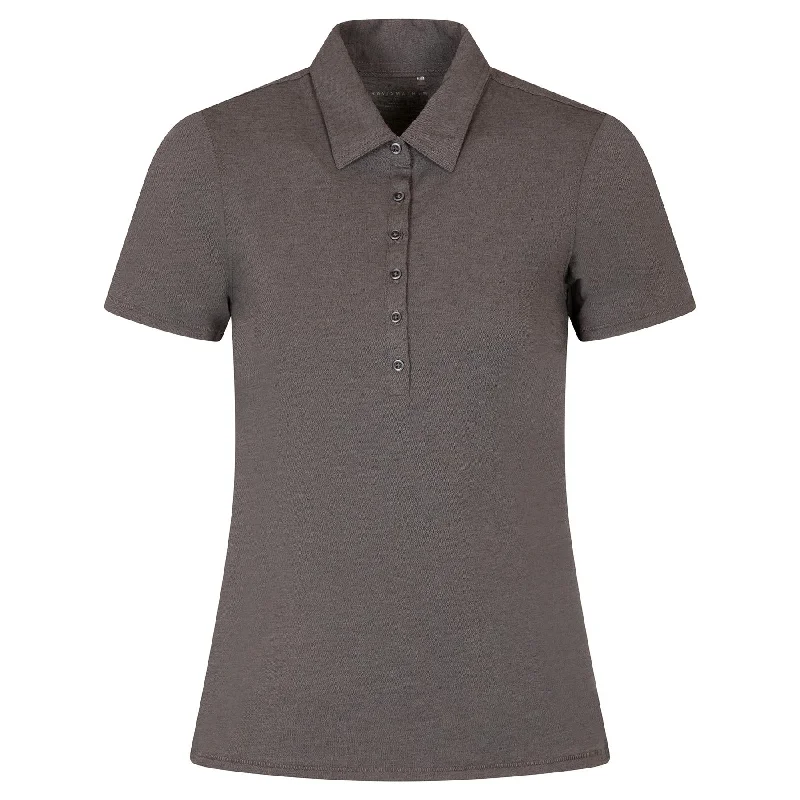 European And American Style Womens Featherweight Active Polo Heather Black - 2025