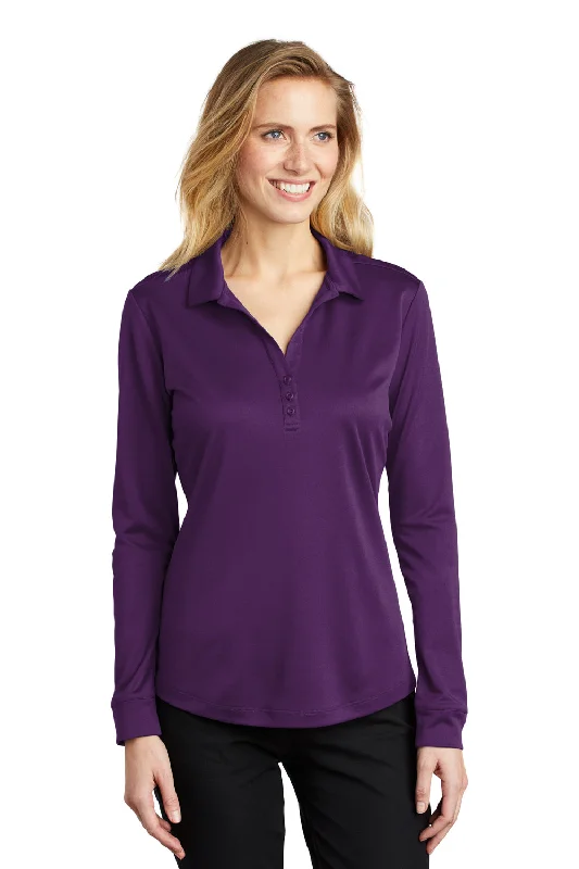 Eye-catching Personality Port Authority Womens Silk Touch Performance Moisture Wicking Long Sleeve Polo Shirt - Bright Purple - Closeout Eye-catching Personality Port Authority Womens Silk Touch Performance Moisture Wicking Long Sleeve Polo Shirt - Bright Purple - Closeout