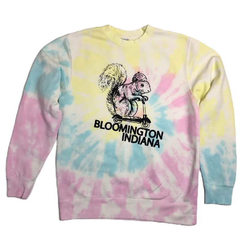Fashion Innovation Bloomington Squirrel On A Bird Sweatshirt - Tie Dye