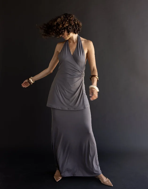 Casual And Comfortable Agnete Mini Dress (Slate)