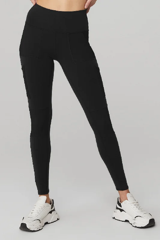 Fashionable And Versatile High-Waist Cargo Legging - Black