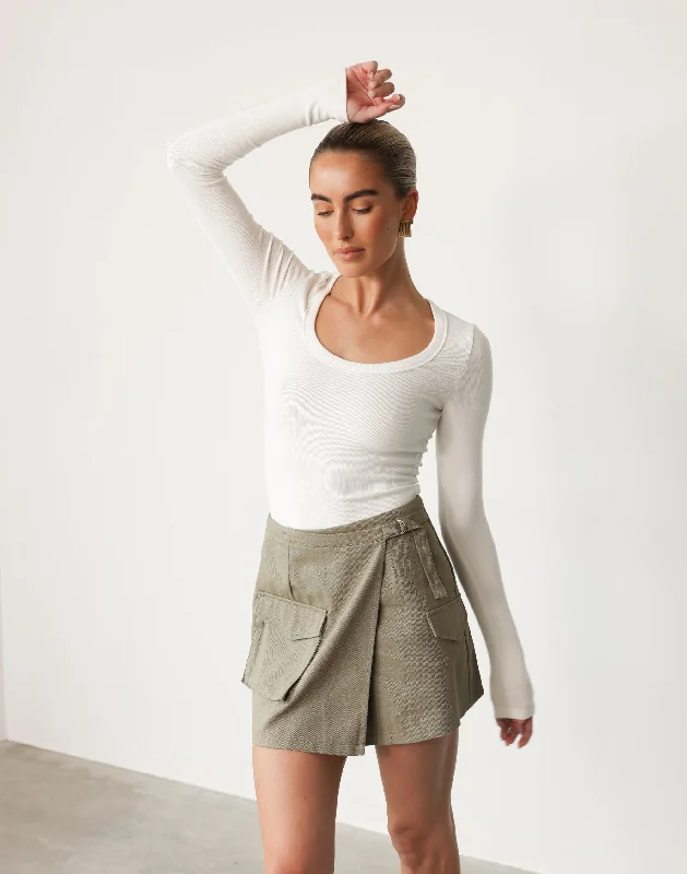 End Of The Year Kathleen Long Sleeve Top (White)
