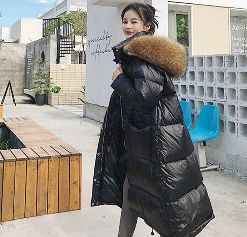 Brown fur collar