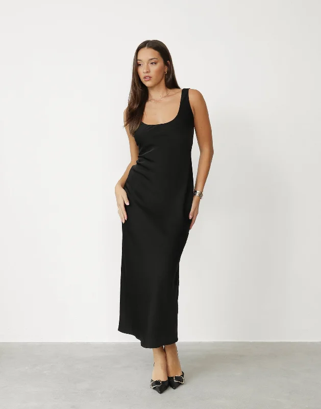 Cute Design Camillio Maxi Dress (Black)