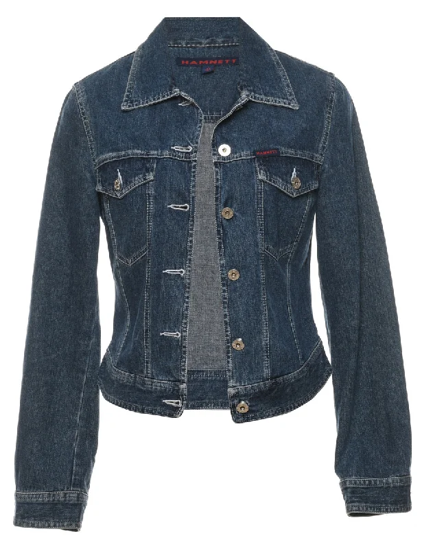 Floral Prints 1990s Medium Wash Denim Jacket - L