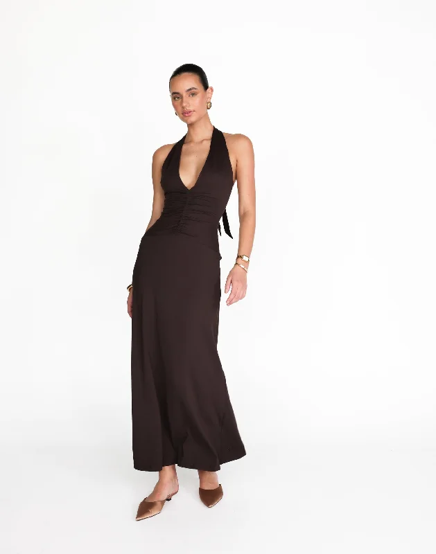 Fashion Selection Araminta Maxi Dress (Chocolate)