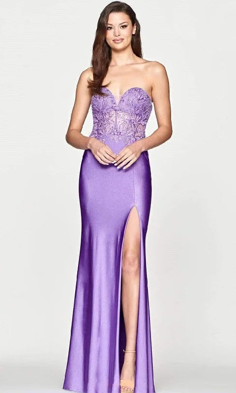 Personalized Clothing Faviana - S10647 Strapless Satin Corseted Trumpet Dress