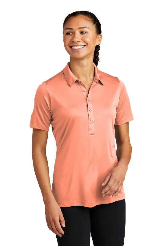 Personalized Clothing Sport-Tek Womens Moisture Wicking Short Sleeve Polo Shirt - Soft Coral Orange Personalized Clothing Sport-Tek Womens Moisture Wicking Short Sleeve Polo Shirt - Soft Coral Orange