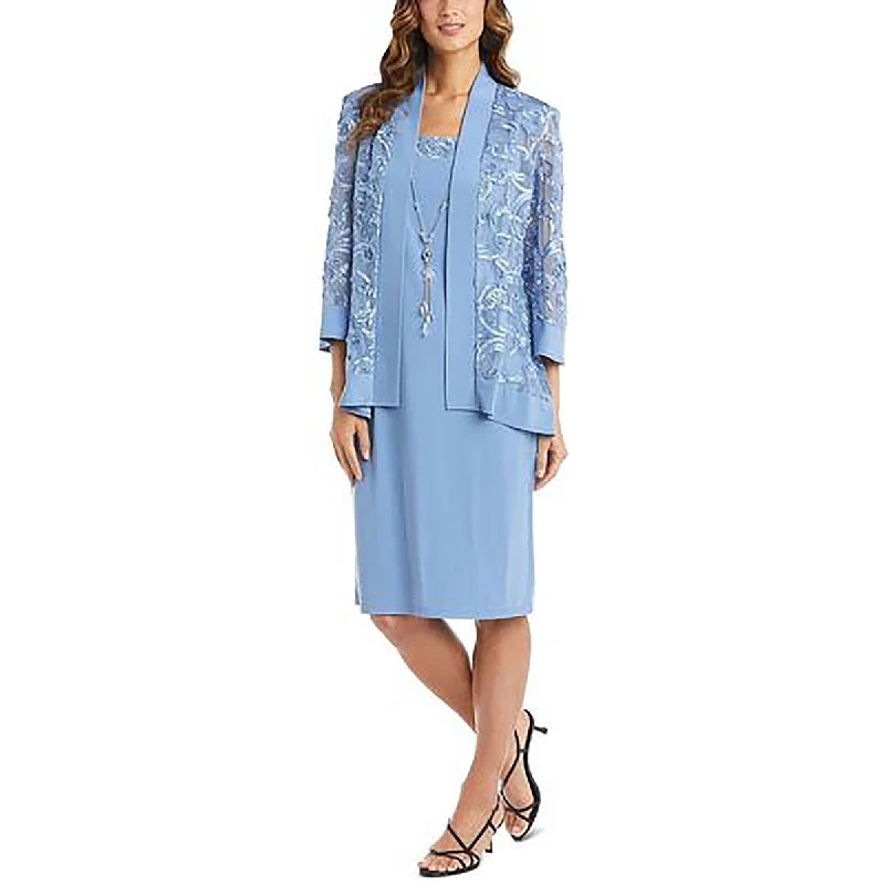 Street Cool R&M Richards Womens Mesh Soutache Duster Blazer