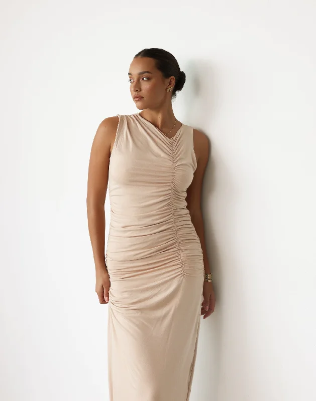 Personalized Series Everleigh Maxi Dress (Beige)
