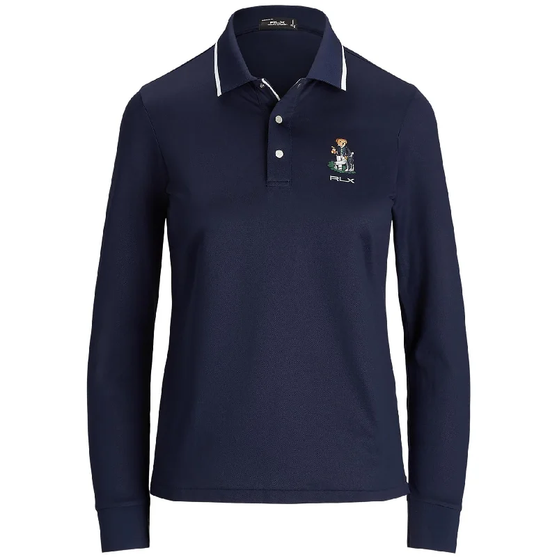 Fresh And Capable Womens RLX Bear LS Cotton Polo Refined Navy - AW24