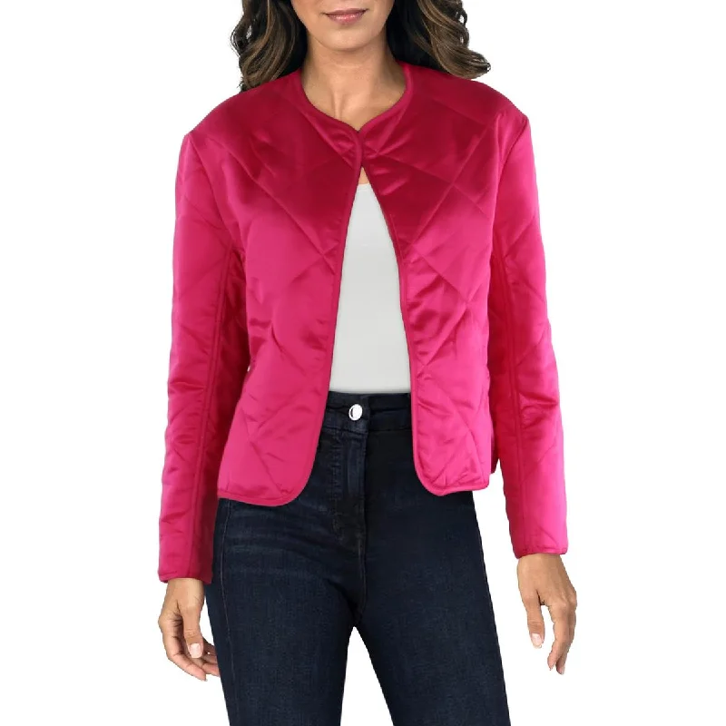 Boutique Recommendation Anne Klein Womens Diamond Quilt Open-Front Blazer