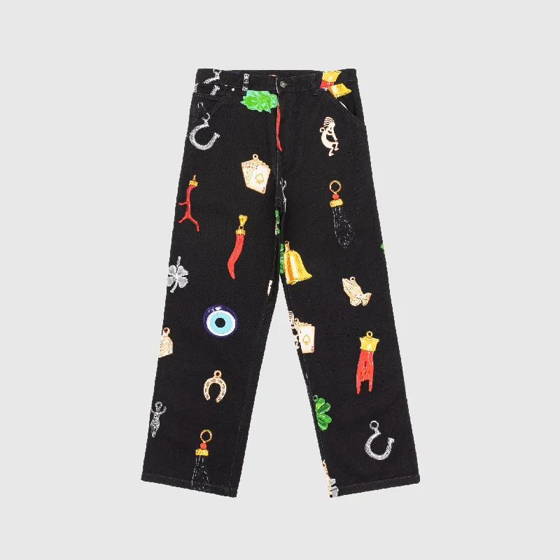 Age-reducing Style CHARM PRINT DENIM PANTS
