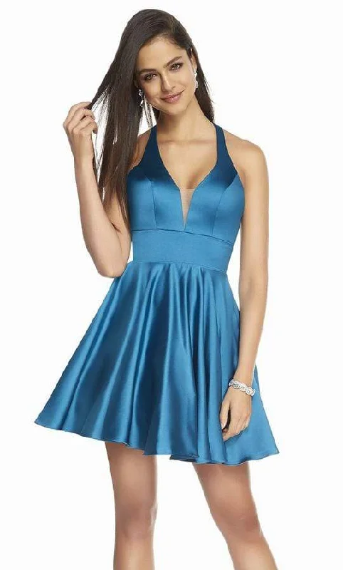 High-quality Styles Alyce Paris - 3882 Halter Open Back Fit and Flare Cocktail Dress - 1 pc Peacock In Size 8 Available High-quality Styles Alyce Paris - 3882 Halter Open Back Fit and Flare Cocktail Dress - 1 pc Peacock In Size 8 Available