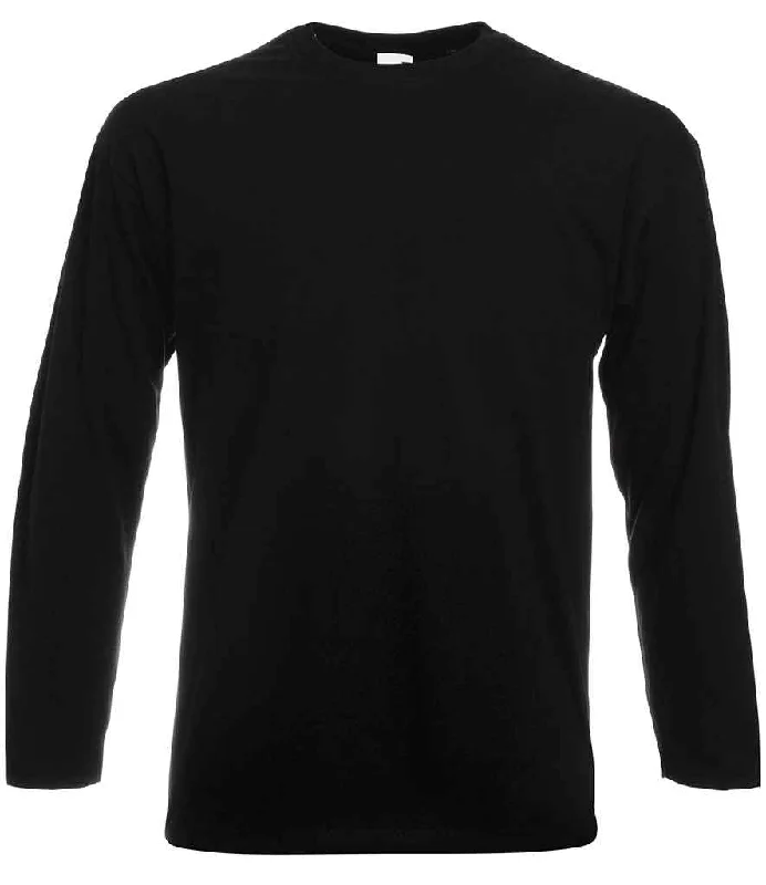 Fashionable In The Times Fruit of the Loom Long Sleeve Value T-Shirt | Black