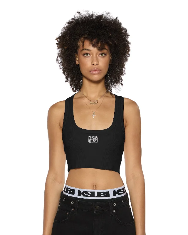 Luxury Style STACKED ORIGIN CROP BLACK