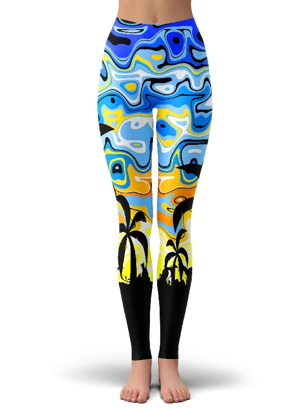 Minimal Style Tropical Night Leggings