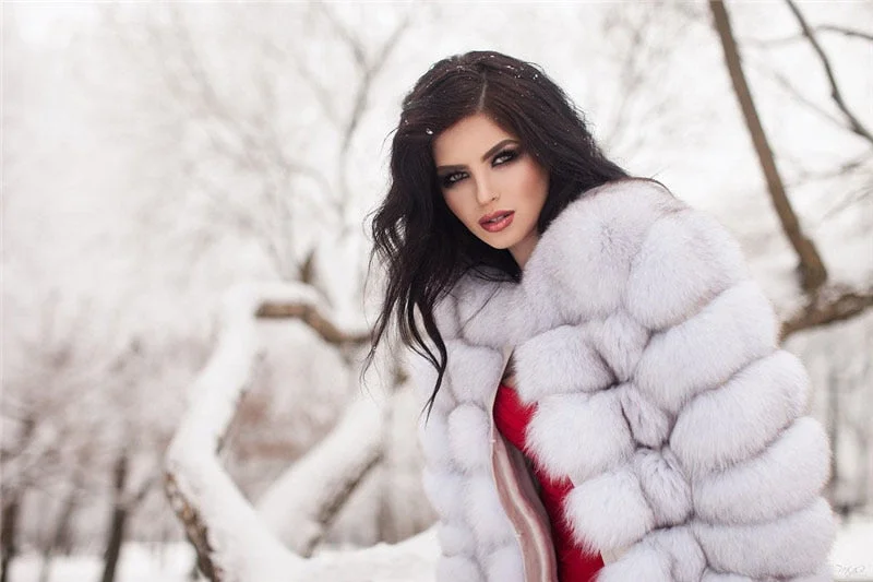 Fresh And Capable Real Fox Fur Coat Long Coats