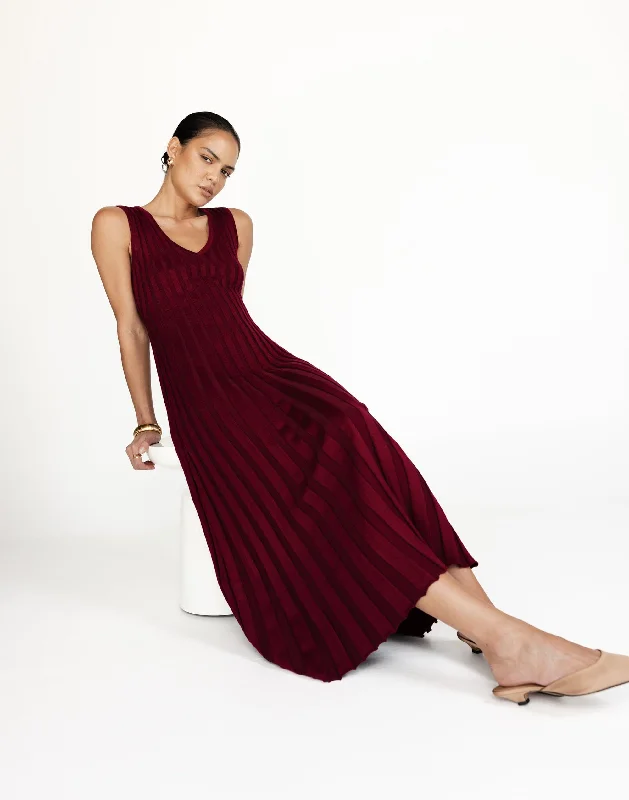 Comfortable Series Mariposa Maxi Dress (Cranberry)