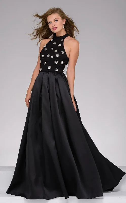 Sports And Leisure Jovani - Beaded Halter Neck A-line Evening Dress 45120SC