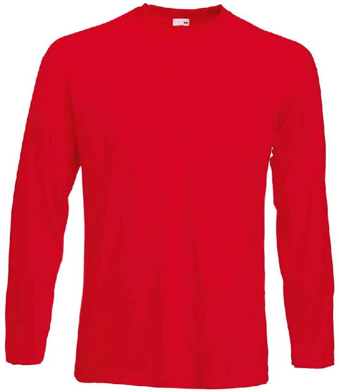 Fashion Selection Fruit of the Loom Long Sleeve Value T-Shirt | Red