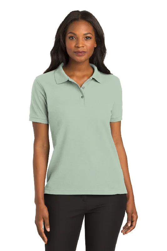 Advanced Customization Port Authority Womens Silk Touch Wrinkle Resistant Short Sleeve Polo Shirt - Mint Green - Closeout Advanced Customization Port Authority Womens Silk Touch Wrinkle Resistant Short Sleeve Polo Shirt - Mint Green - Closeout