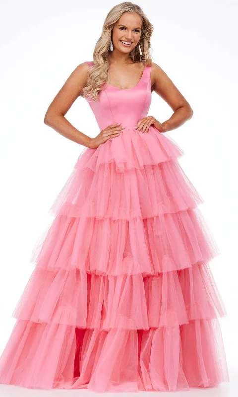Casual And Comfortable Ashley Lauren - 11187 Sleeveless Tiered Tulle Gown