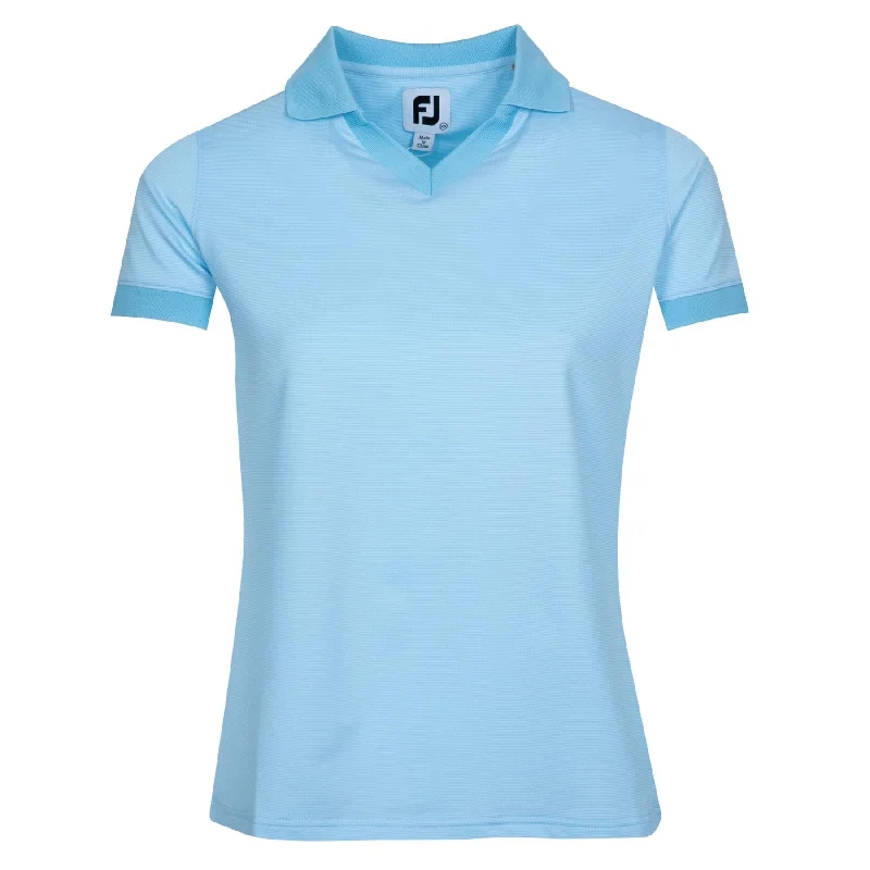 Fashion Classic Womens Short Sleeve Open Collar Light Blue - AW24