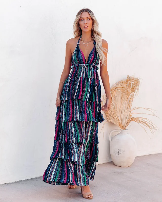 Fresh And Capable Esperanza Tiered Halter Maxi Dress