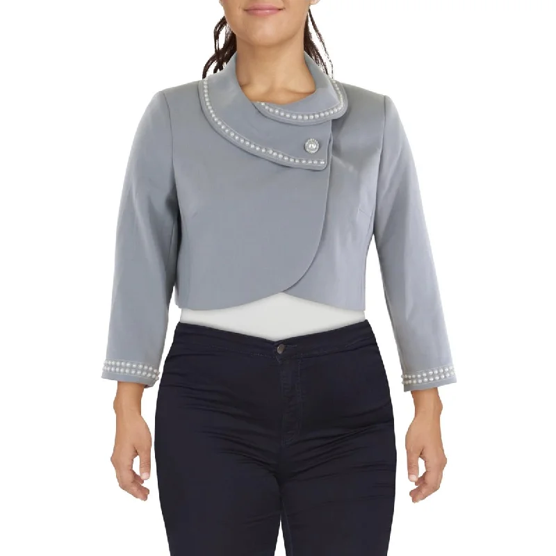 Boutique Recommendation Tahari ASL Womens Embellished Shawl Collar Bolero