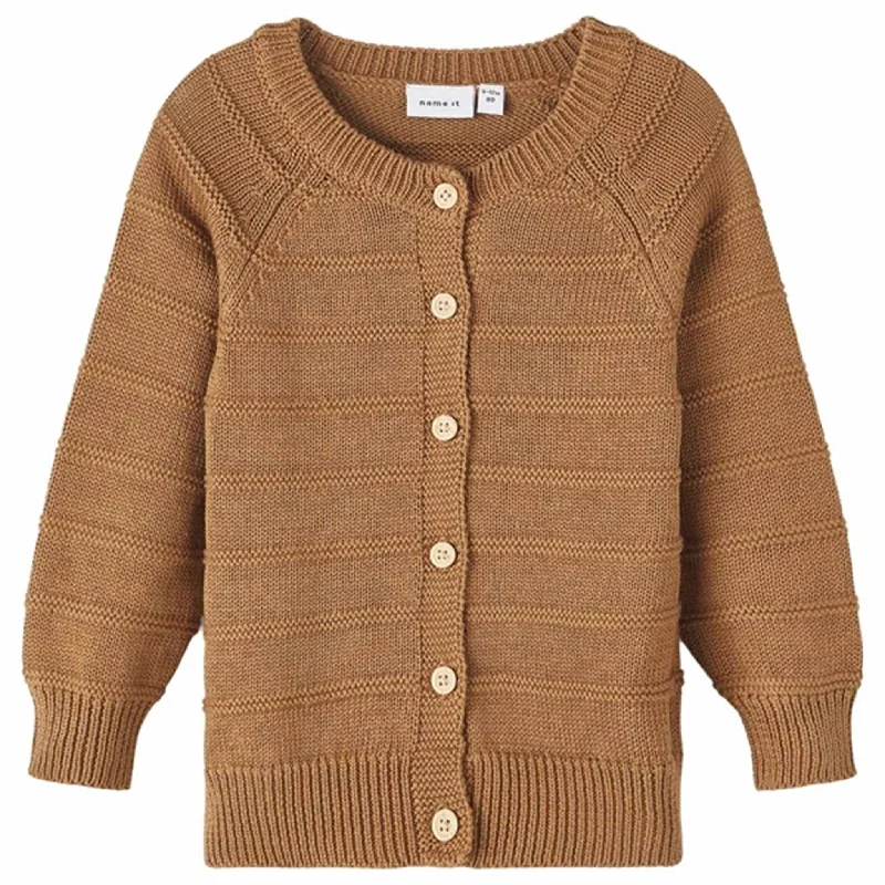 Casual And Comfortable Name it Toasted Coconut Bolan Knit Cardigan