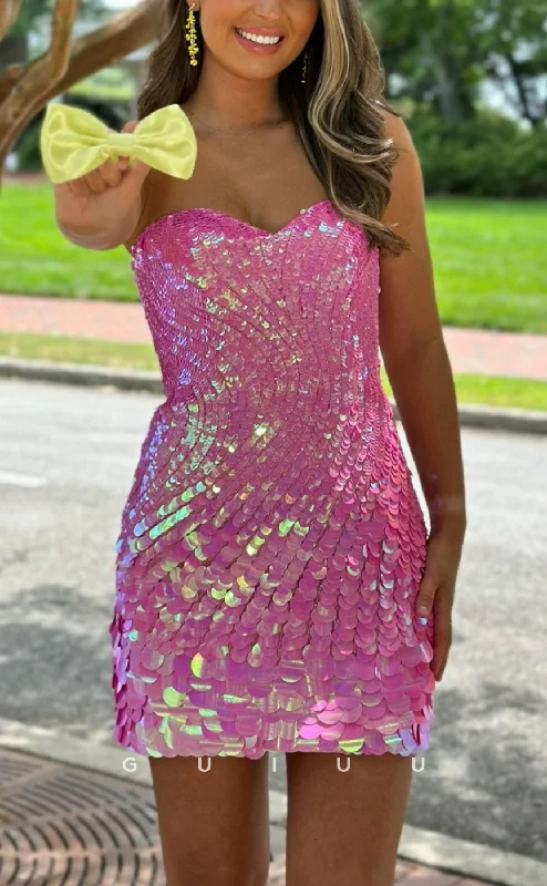 Urban Style GH631 - Sexy & Hot Fully Sequined Strapless Short Homecoming Dress With Open Back Urban Style GH631 - Sexy & Hot Fully Sequined Strapless Short Homecoming Dress With Open Back