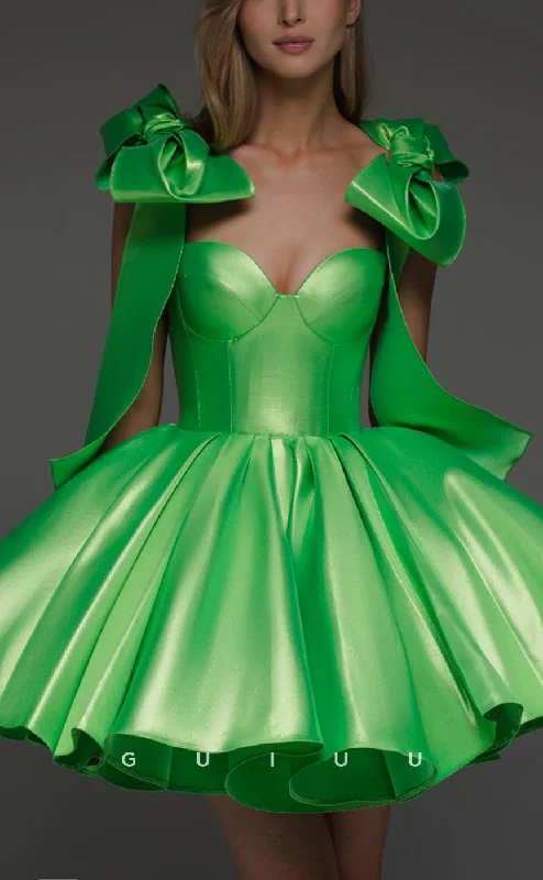 Fashion Classic GH622 - Classic & TimelessTiered Satin Sweetheart Homecoming Dress With Bowknot Straps Fashion Classic GH622 - Classic & TimelessTiered Satin Sweetheart Homecoming Dress With Bowknot Straps