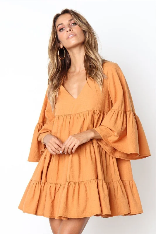Integrated Design Guava Soft Crinkled Tassel Dress