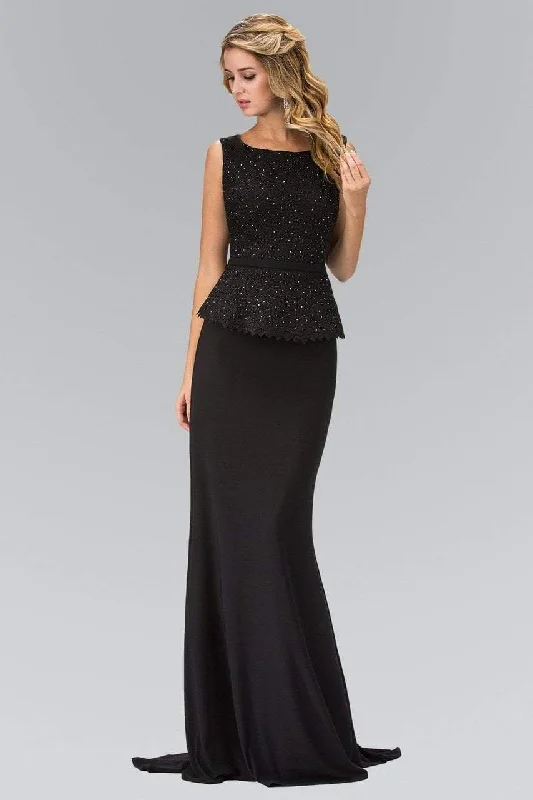 Must-have For Fashion Elizabeth K - GL1422 Laced Bateau Neck Gown