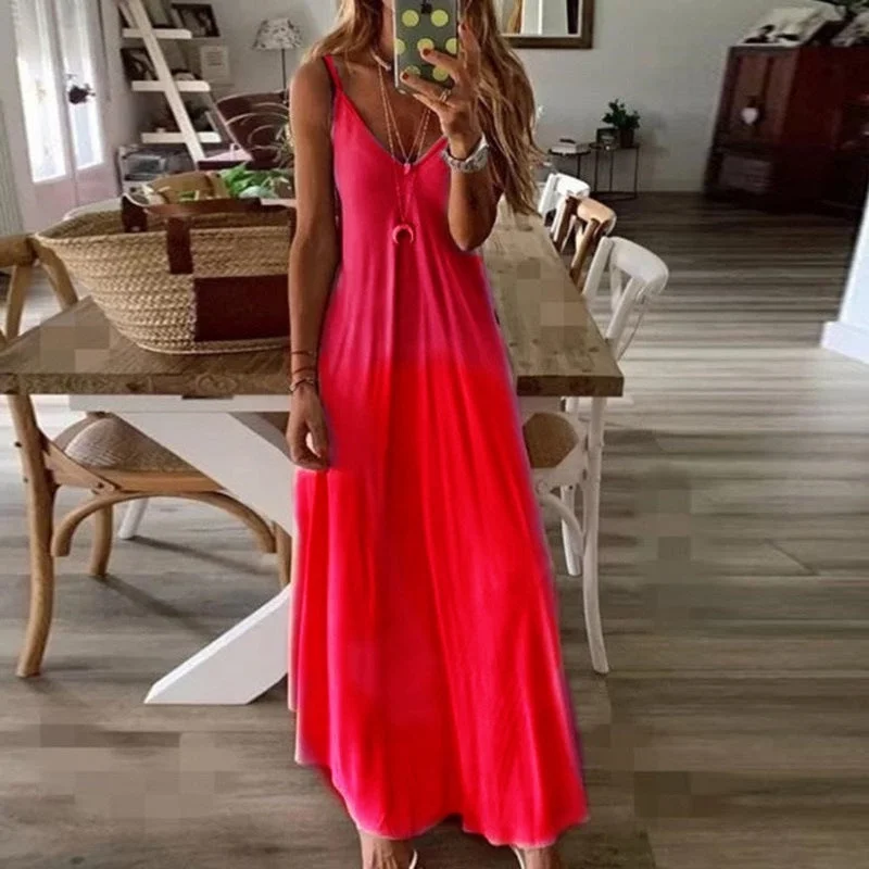 Simple Matching Empire Satin Maxi Dress - Raspberry - FINAL SALE