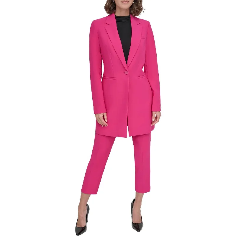 High-end Customization DKNY Womens Solid  One-Button Blazer