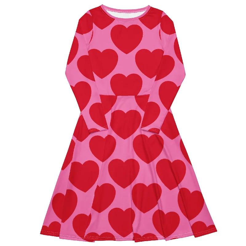 Boutique Recommendation ELLIE LOVE red - Midi dress with long sleeves and pockets