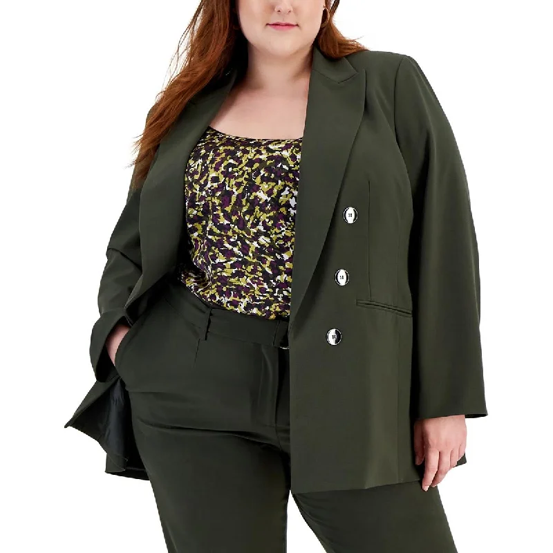 Sports And Leisure Bar III Womens Plus Office Professional Double-Breasted Blazer