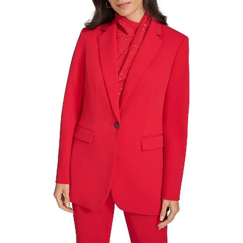 Exquisite Craftsmanship Calvin Klein Womens Petites Solid  One-Button Blazer