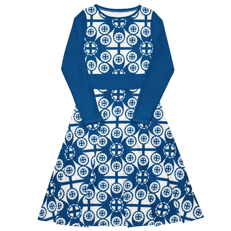Elegant Design FINTASTIC - Midi dress with long sleeves and pockets