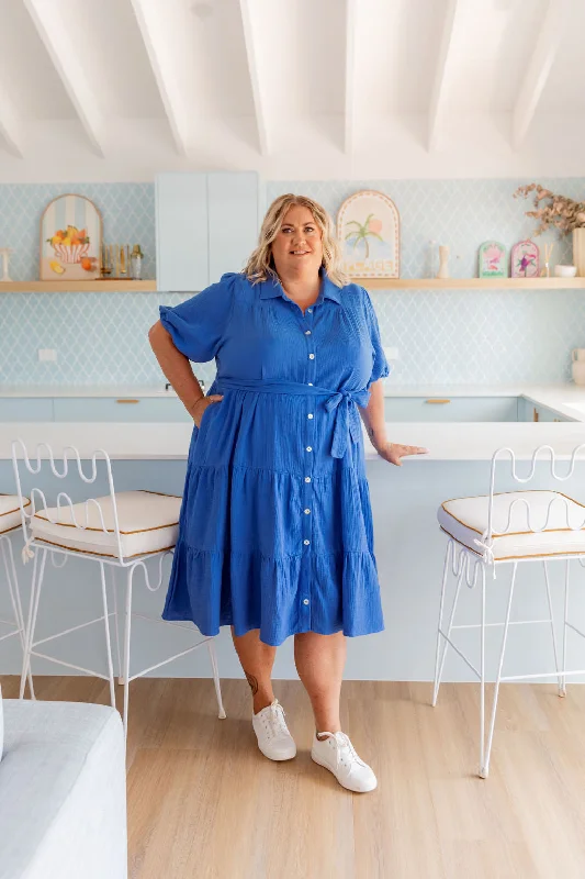 Personalized Design Mali Midi Dress in Blue