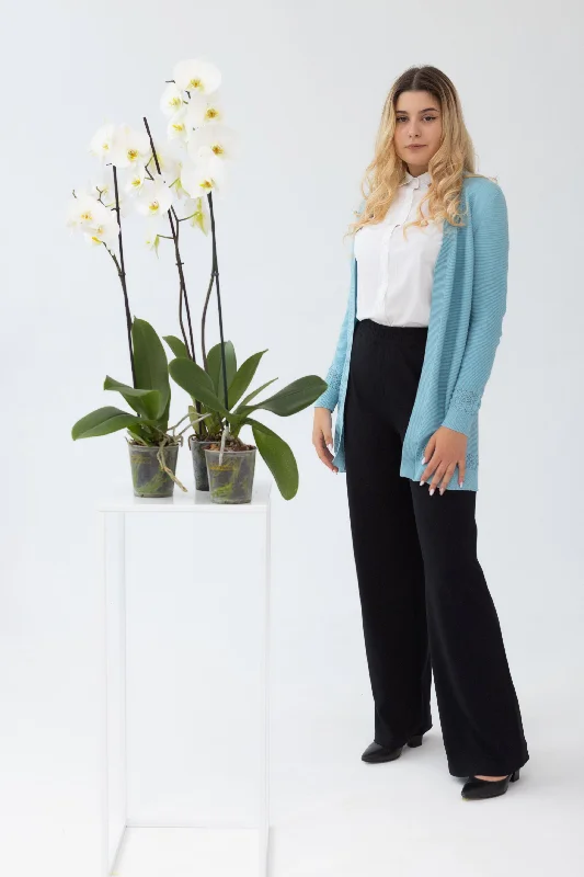 Classic And Versatile Classic cardigan Blue light cotton