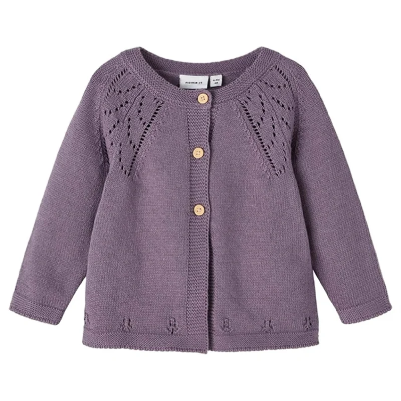 Classic Retro Name it Purple Sage Duline Knit Cardigan