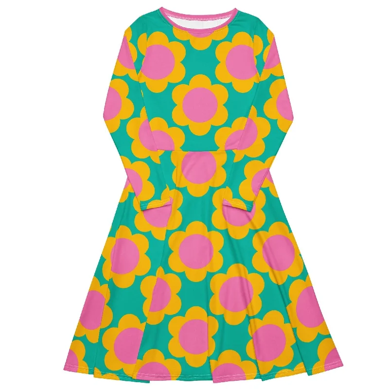 Lazy Home ELLIE - Midi dress with long sleeves and pockets