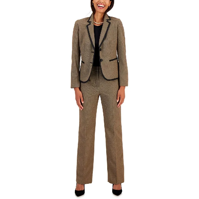 Classic Style Le Suit Womens Petites Houndstooth  Two-Button Blazer