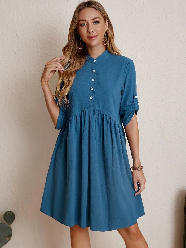 Fashion Classic KittenAlarm - Half Button Shirred Waist Dress